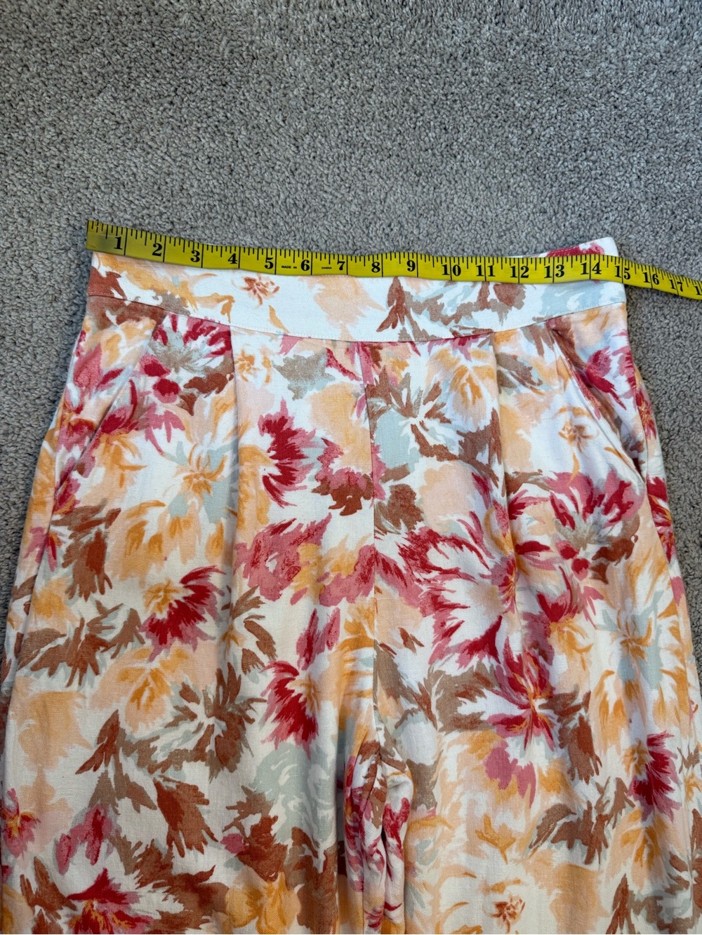 Abercrombie & Fitch Floral Linen Blend Wide Leg Pants M - Picture 7 of 9